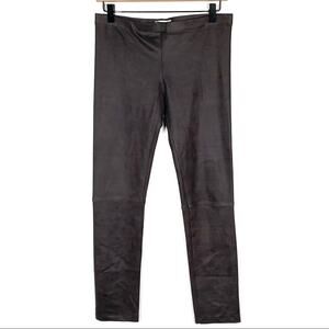 Absolu Paris 40 gray faux suede low rise leggings skinny pants size 8